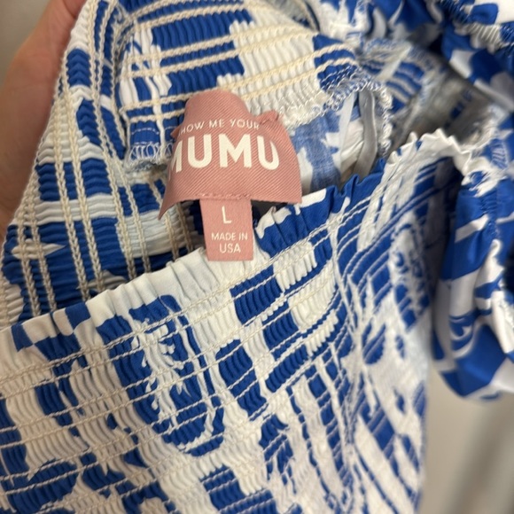 Show Me Your MuMu Afternoon Tea Blue and White Midi Dress - Picture 4 of 6